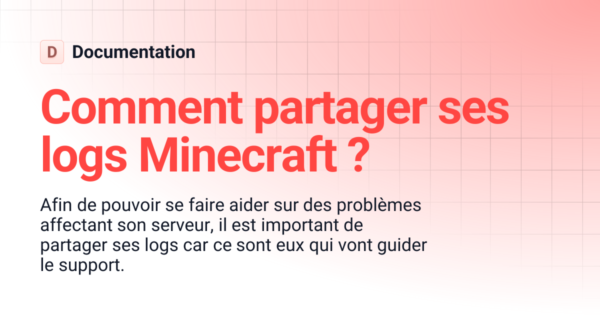 Comment partager ses logs Minecraft ? | Documentation